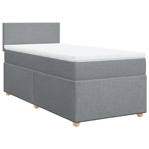 vidaXL Sommier à lattes de lit avec matelas gris clair 80x200 cm tissu