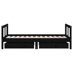 vidaXL Cadre de lit pour enfant tiroirs noir 80x160 cm bois pin massif