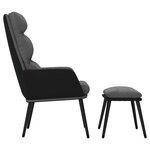 vidaXL Chaise de relaxation avec tabouret Gris clair Tissu similicuir