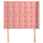 vidaXL Tête de lit avec oreilles Rose 93x16x118/128 cm Velours