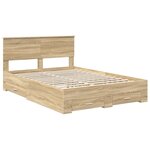 vidaXL Cadre de lit Chêne Sonoma 135 x 190 cm Bois d'ingénierie
