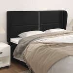 vidaXL Tête de lit avec oreilles Noir 163x23x118/128 cm Similicuir