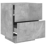 vidaXL Armoire de chevet et lumières LED gris béton bois d'ingénierie