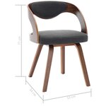 vidaXL Chaises à manger lot de 6 gris foncé bois courbé et tissu