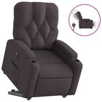 vidaXL Fauteuil inclinable électrique marron foncé tissu