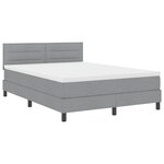vidaXL Lit à ressorts avec matelas Gris clair 140 x 190 cm tissu