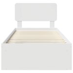 vidaXL Cadre de lit avec tête de lit Blanc 100 x 200 cm Pin massif