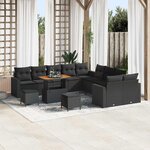 vidaXL Ensemble de canapé de jardin 13 Pièces Noir 90 x 55 x 71 cm
