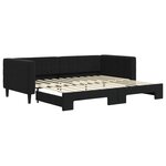 vidaXL Lit de jour avec gigogne sans matelas noir 90x200 cm