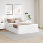 vidaXL Lit avec rangement et matelas avec matelas Blanc 140 x 190 cm