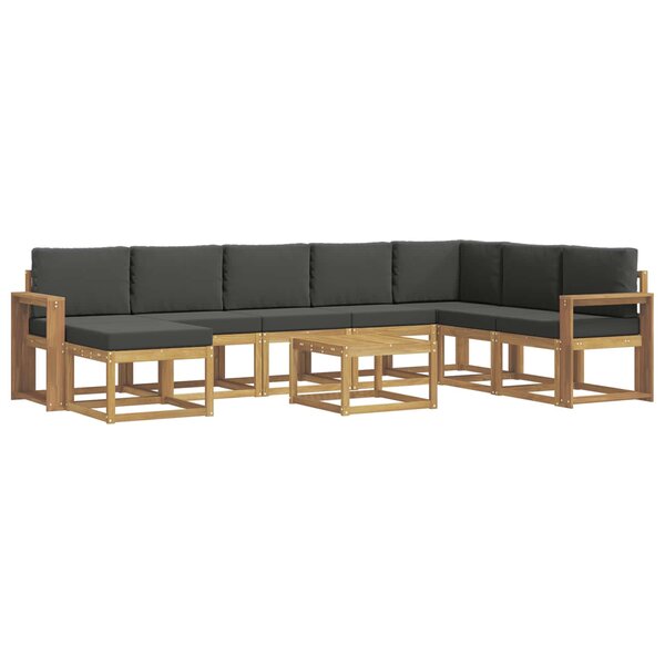 vidaXL Ensemble de canapés d'extérieur 9 pc Blanc et anthracite