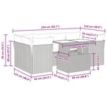 vidaXL Salon de jardin avec coussins 7 Pièces beige résine tressée