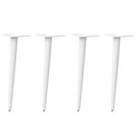 vidaXL Pieds de table basse coniques 4 pièces Blanc 42-43 cm Acier