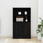vidaXL Highboard Chêne noir 60 x 35.5 x 103.5 cm Bois d'ingénierie