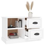 vidaXL Meuble TV blanc brillant 73x35 5x47 5 cm bois d'ingénierie