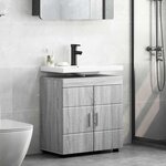 vidaXL Armoire de lavabo de salle de bain avec porte TULUM Sonoma gris