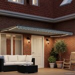 vidaXL Auvent rétractable électrique Vert et blanc 5 x 3 m