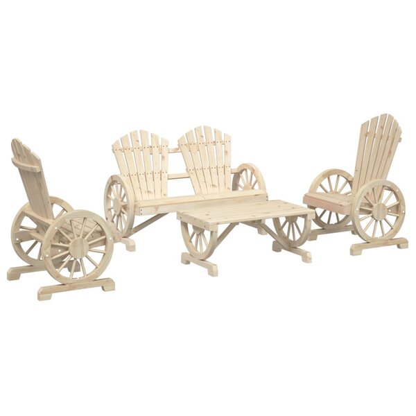 vidaXL Salon de jardin 4 Pièces bois de sapin massif