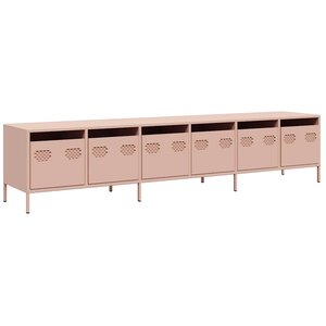 vidaXL Meuble TV rose 202x39x43 5 cm acier laminé à froid