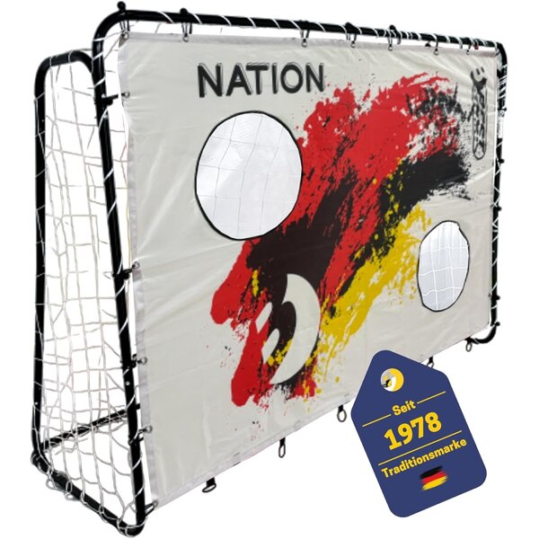 Best Sporting 11053-11066 - But de football 213 x 152 x 76 cm en noir avec cible de tir Nation D