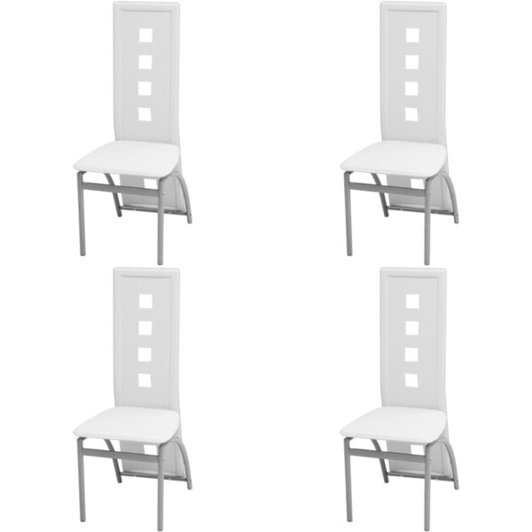 vidaXL Chaises à manger lot de 4 blanc similicuir