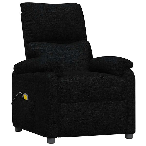 vidaXL Fauteuil de massage Noir Tissu