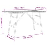 vidaXL Table à manger - Noir  110x55x62 cm  en bois d'acacia massif