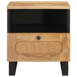 vidaXL Cabinet de chevet avec tiroir 2 Pièces Naturel 40 x 33 x 46 cm