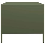vidaXL Table basse vert olive 101 5x50x43 5 cm acier laminé à froid