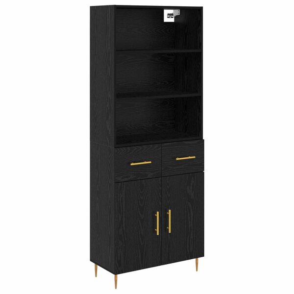vidaXL Haut Armoire Chêne noir 69 5 x 34 x 180 cm Bois d'ingénierie