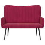 vidaXL Sofa 2 places Bordeaux 115 x 61 x 87 cm Velours (V)