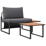 Ensemble de canapés de jardin 2 pièces vidaXL avec coussins anthracite pour une personne