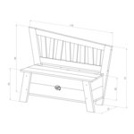 AXI Banc de rangement Corky Marron et blanc