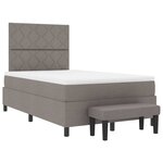 vidaXL Lit à ressorts avec matelas Taupe 120 x 190 cm tissu
