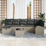 vidaXL Ensemble de Canapés avec coussin Gris clair polyrotin