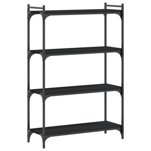 vidaXL Bibliothèque à 4 niveaux noir 80x30x120 cm bois d'ingénierie