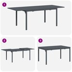 vidaXL Ensemble de salle à manger pour jardin 9 Pièces Anthracite Acier