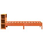 vidaXL Lit bibliothèque sans matelas cire marron 100x200 cm pin massif