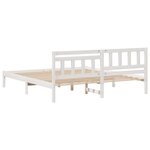vidaXL Cadre de lit Blanc 200 x 200 cm Bois massif en pin