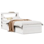 vidaXL Cadre de lit avec tête de lit blanc 90x190cm bois de pin massif