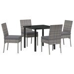 vidaXL Ensemble de salle à manger pour jardin 5 Pièces Gris Poly rotin