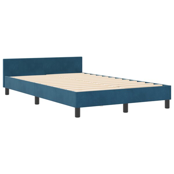 Lit vidaXL Bleu Foncé 120x190 cm Velours