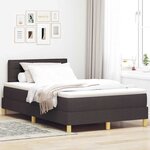 vidaXL Lit à ressorts avec Matelas & LED Marron foncé 120x200 cm Tissu
