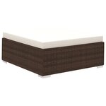 vidaXL Salon de jardin 6 Pièces avec coussins Résine tressée Marron