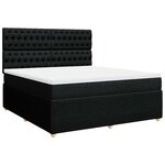 vidaXL Sommier à lattes de lit avec matelas Noir 180x200 cm Tissu