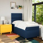 vidaXL Sommier à lattes de lit avec matelas Bleu 80x200 cm Tissu