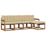 vidaXL Ensemble de canapés d'extérieur 5 pc Naturel et Beige