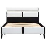 vidaXL Cadre de lit avec LED Blanc et noir Similicuir 90x200 cm