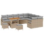 vidaXL Ensemble de canapé de jardin 12 Pièces Beige et Gris clair