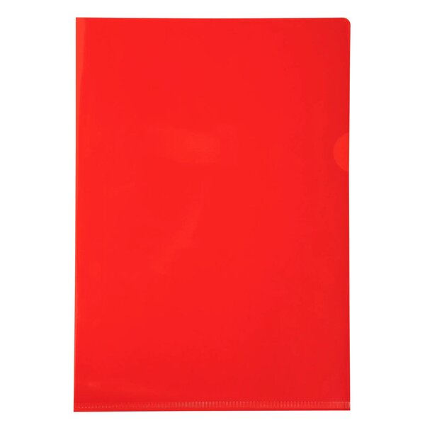 Etui Carton De 100 Pochettes Coin Pvc Lisse Haute Résistance 13/100e - A4 - Rouge - Exacompta